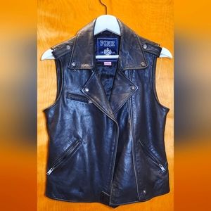 PINK Genuine Leather Moto Jacket size Small